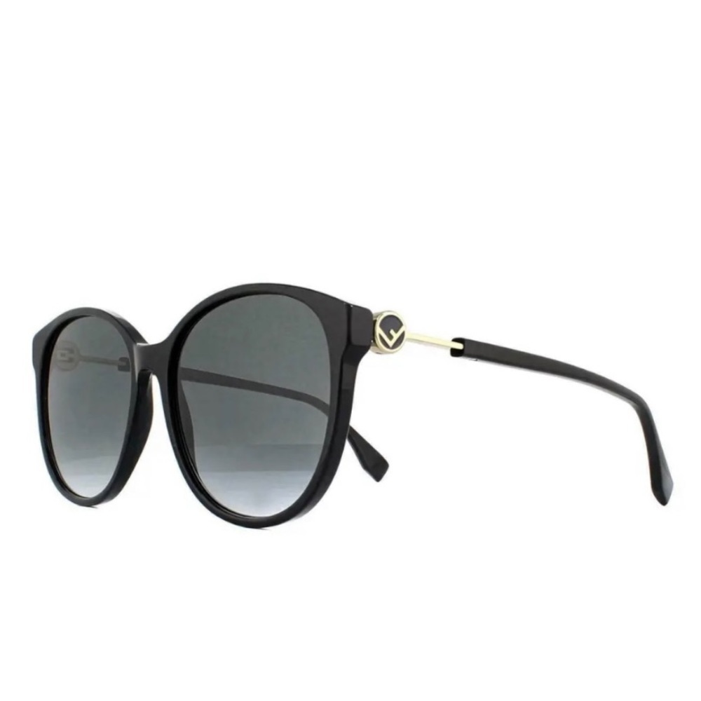 FENDI Sunglasses FF 0412/S 0807 90 Black Frame Grey Shaded Lenses 58mm BNWT